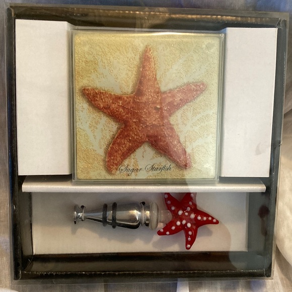 Starfish coasters and wine stopper - Picture 2 of 9